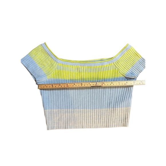 Daily Practice by Anthropologie Tuvalu Cropped Sweater Sz XS Green Blue - Picture 8 of 10